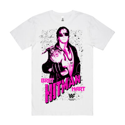 BRET HITMAN HART WHITE - Block Tee Thumbnail